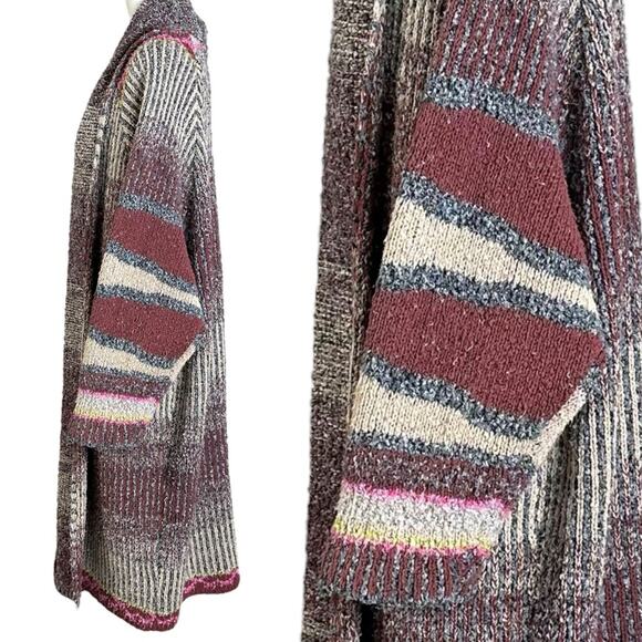 Free People Large Found My Bff Cardi Cardigan Sweater Coat in Sugar and Spice - Picture 7 of 16